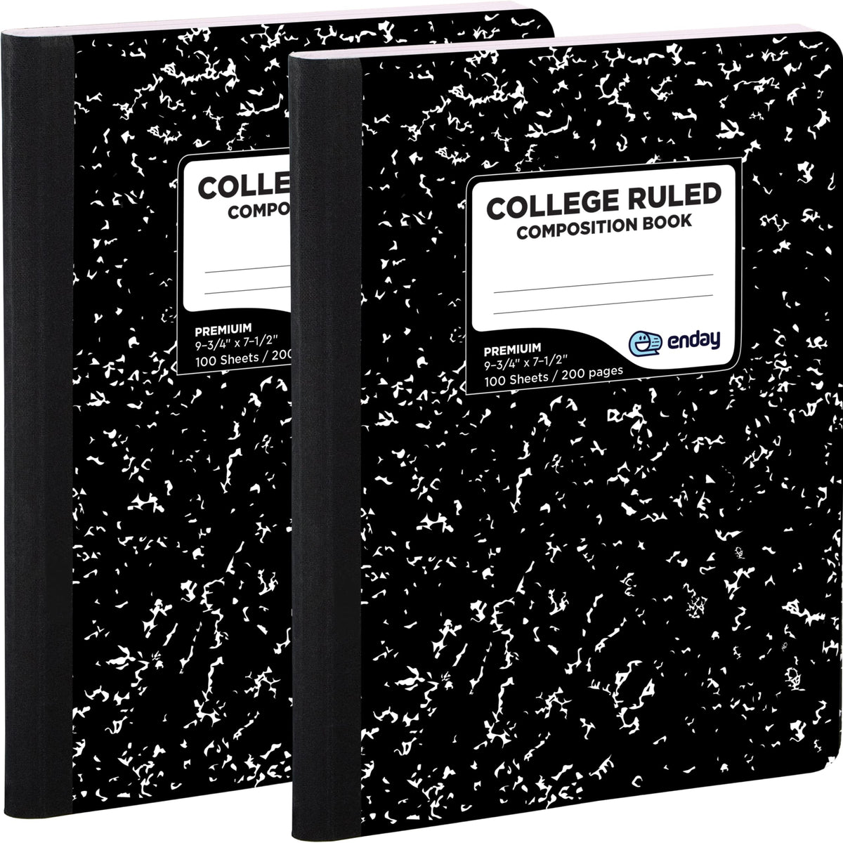 Enday Marble Composition Notebook Wide Ruled (2 Pack) 100 Sheets