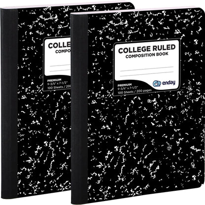 Enday Marble Composition Notebook Wide Ruled (2 Pack) 100 Sheets