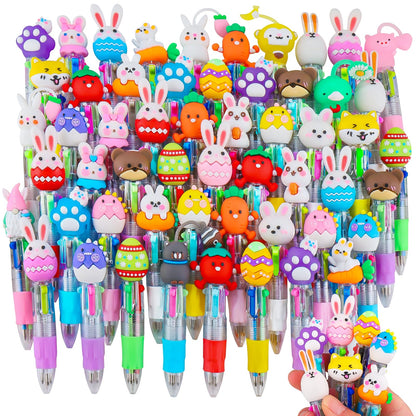CZWZ 24Pcs Mini Multicolor Pens in One 4-in-1 Cute Pens Bulk for Kids, Fun Kawaii Ballpoint Pens for Birthdays and Children's Party Favors Gifts Teacher School Supplies
