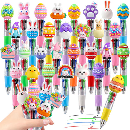 CZWZ 24Pcs Mini Multicolor Pens in One 4-in-1 Cute Pens Bulk for Kids, Fun Kawaii Ballpoint Pens for Birthdays and Children's Party Favors Gifts Teacher School Supplies