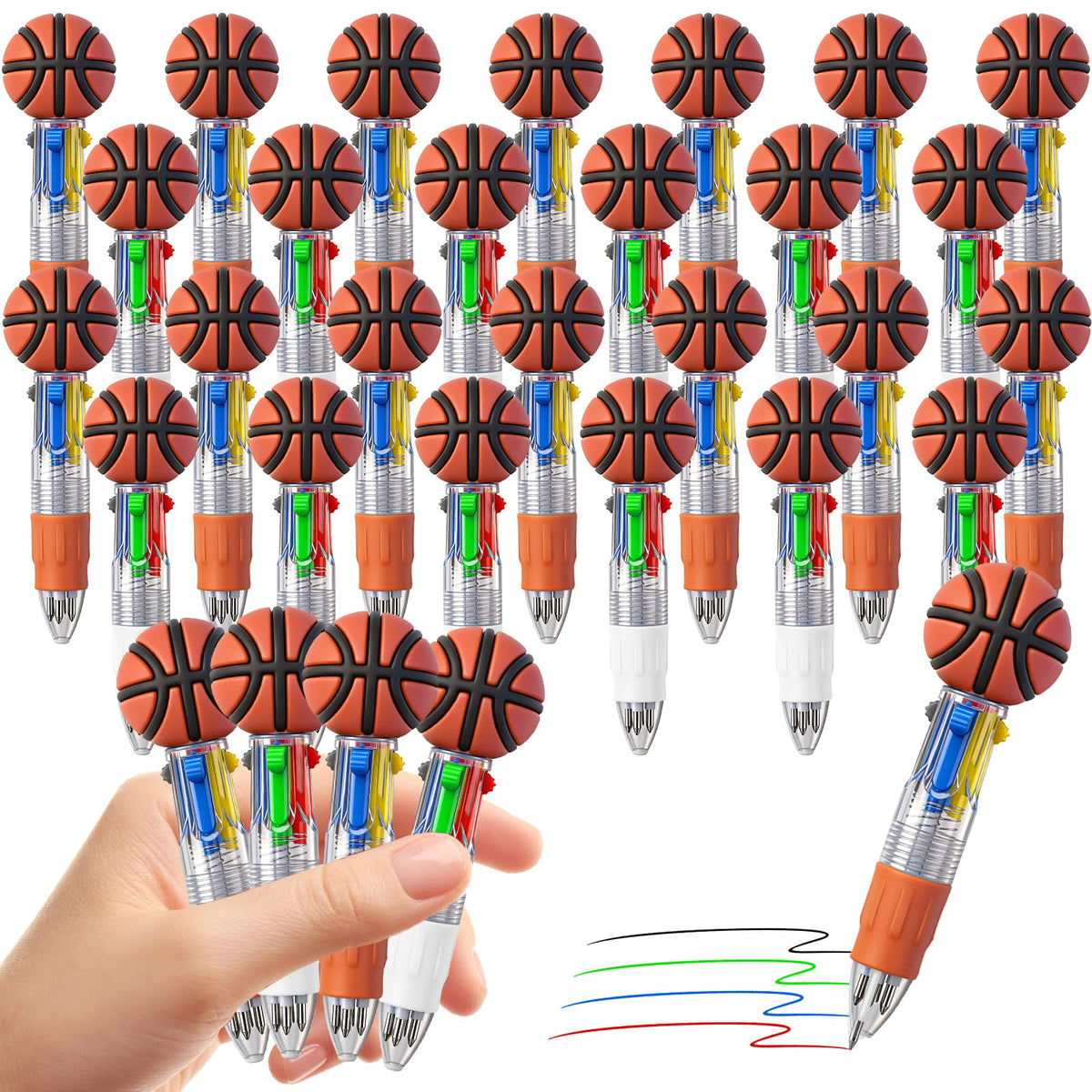 CZWZ 24Pcs Mini Multicolor Pens in One 4-in-1 Cute Pens Bulk for Kids, Fun Kawaii Ballpoint Pens for Birthdays and Children's Party Favors Gifts Teacher School Supplies