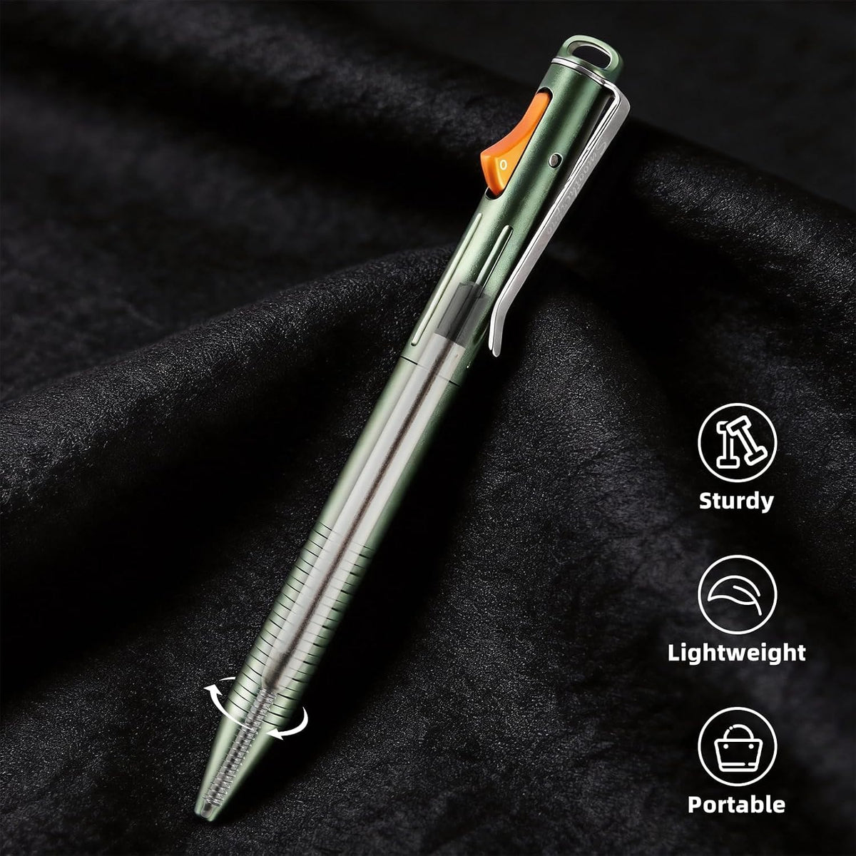 SMOOTHERPRO Click Fidget Aluminium Pen Compatible with Parker Refills，Black