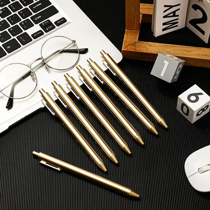 Retractable Ballpoint Pens, Gold Tone Click Design, Slim Barrel with Pocket Clip for Office, School, Writing, Journaling and Daily Use