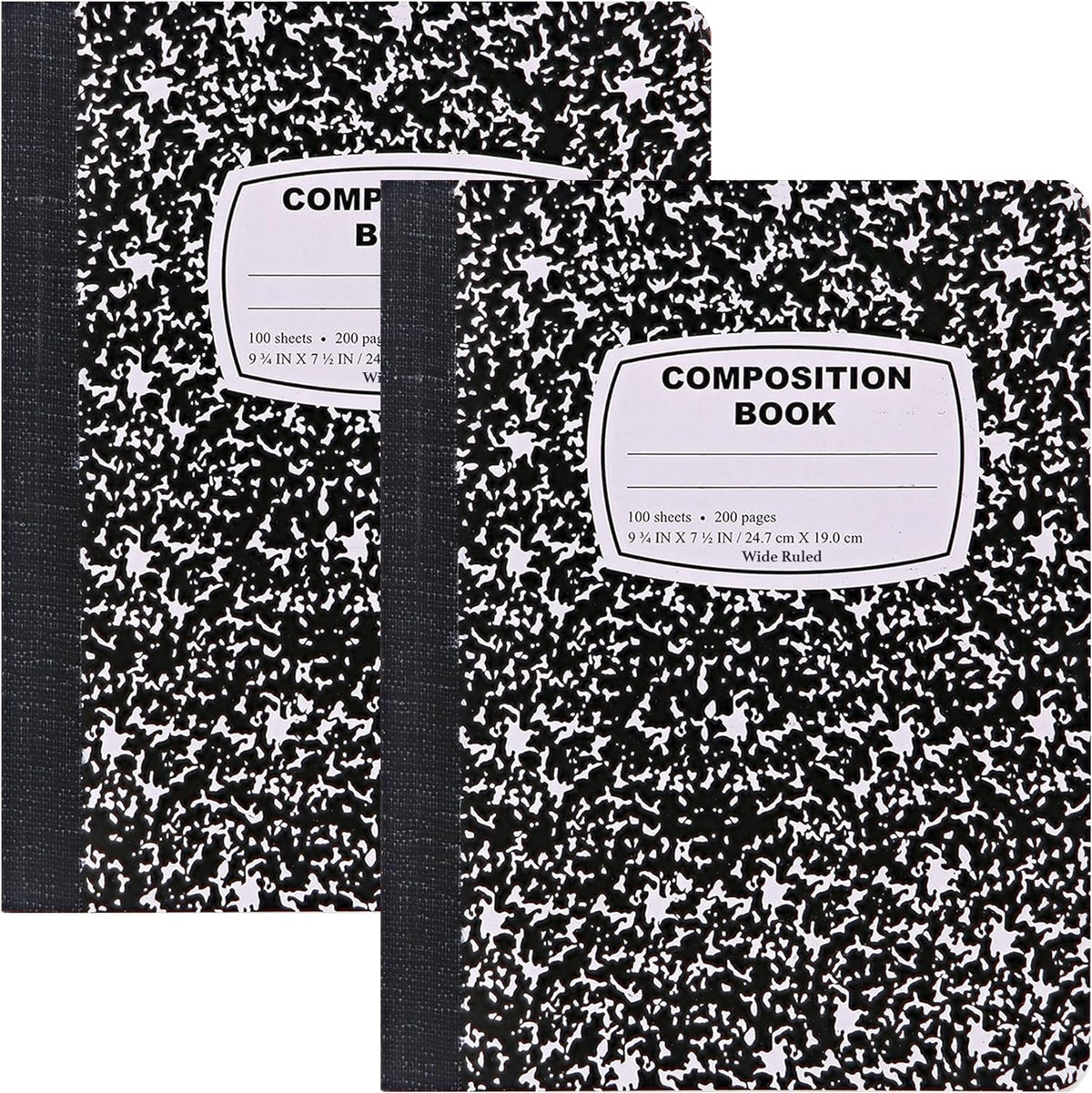 Enday Marble Composition Notebook Wide Ruled (2 Pack) 100 Sheets