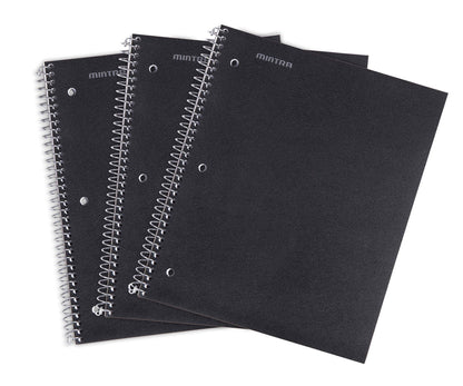 Mintra Office Durable Spiral Notebooks, 1 Subject, (Salmon, Sage Green, Lavender, Wide Ruled 3pk) - 100 Sheets, Poly Pocket, Moisture Resistant Cover, School, Office, Professional