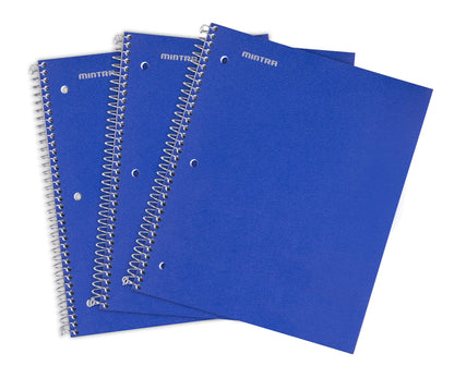 Mintra Office Durable Spiral Notebooks, 1 Subject, (Salmon, Sage Green, Lavender, Wide Ruled 3pk) - 100 Sheets, Poly Pocket, Moisture Resistant Cover, School, Office, Professional