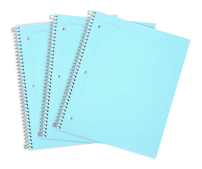 Mintra Office Durable Spiral Notebooks, 1 Subject, (Salmon, Sage Green, Lavender, Wide Ruled 3pk) - 100 Sheets, Poly Pocket, Moisture Resistant Cover, School, Office, Professional