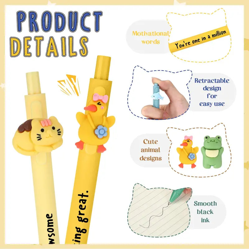 40/100 Pcs Animal Inspirational Ballpoint Pens Employee Appreciation Gift Halloween Non-Candy Treats Classroom Reward Gift Idea Party Goodie Bags Stuffer Bulk Motivational Pens for Students Coworker Team Members School Classroom Office Supplies