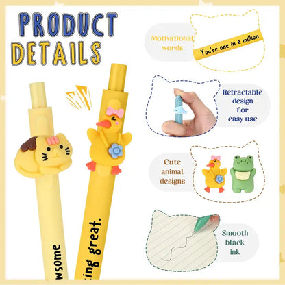 40/100 Pcs Animal Inspirational Ballpoint Pens Employee Appreciation Gift Halloween Non-Candy Treats Classroom Reward Gift Idea Party Goodie Bags Stuffer Bulk Motivational Pens for Students Coworker Team Members School Classroom Office Supplies