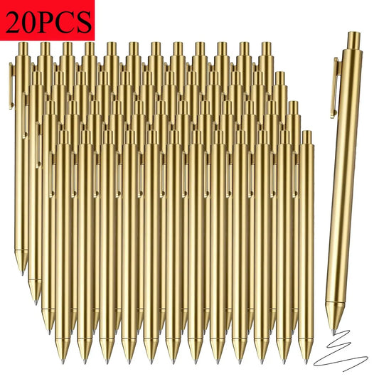 Retractable Ballpoint Pens, Gold Tone Click Design, Slim Barrel with Pocket Clip for Office, School, Writing, Journaling and Daily Use
