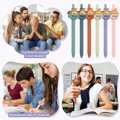 Bulk Dumpster Fire Pens Luminous Ballpoint Pen Employee Appreciation Idea Emotional Support Positive Funny Work Pens for Coworkers Staff Team Members Teachers Nurse School Ofiice Supplies Summer Party Favors