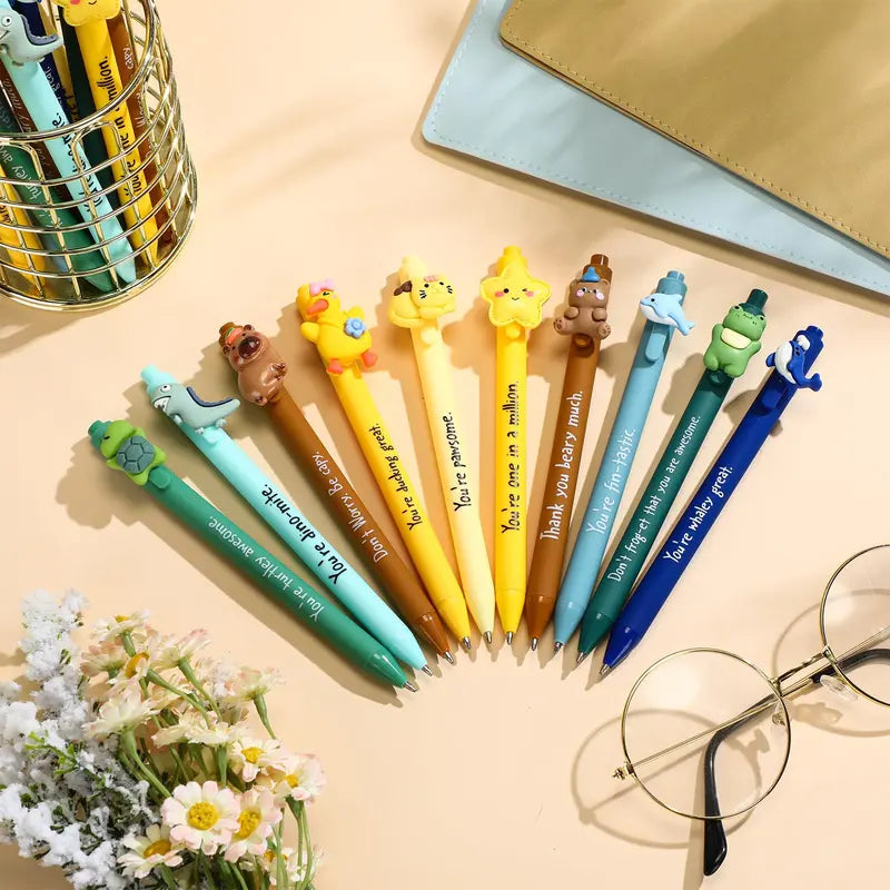 40/100 Pcs Animal Inspirational Ballpoint Pens Employee Appreciation Gift Halloween Non-Candy Treats Classroom Reward Gift Idea Party Goodie Bags Stuffer Bulk Motivational Pens for Students Coworker Team Members School Classroom Office Supplies