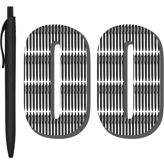 100-Pack Modern No Bleed Black Barrel Click Pens, Wholesale Retractable Ballpoint with Retractable Tip, 1.0mm Medium Point, Smooth Ink