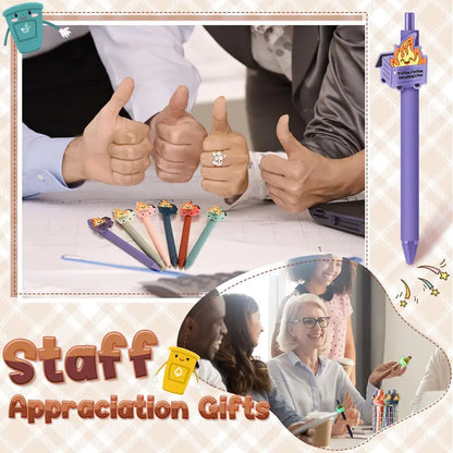 Bulk Dumpster Fire Pens Luminous Ballpoint Pen Employee Appreciation Idea Emotional Support Positive Funny Work Pens for Coworkers Staff Team Members Teachers Nurse School Ofiice Supplies Summer Party Favors
